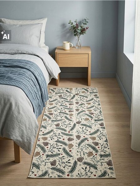 Sinsay - Christmas rug with botanical motif - zelená