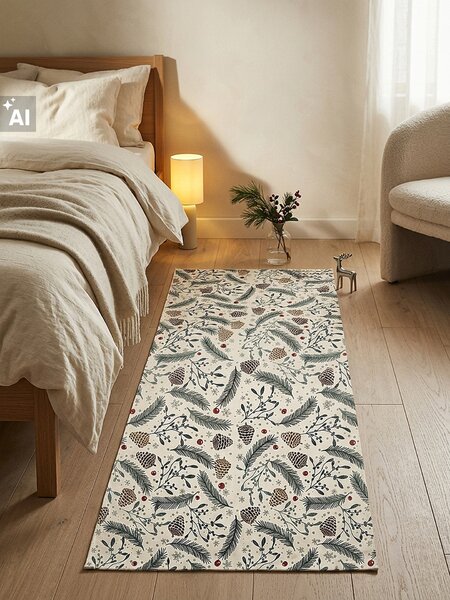 Sinsay - Christmas rug with botanical motif - zelená