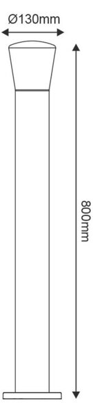 ACA Lighting E27 venkovní stojací svítidlo 230V tmavě šedá IP54 MAX.40W LG5951G-800