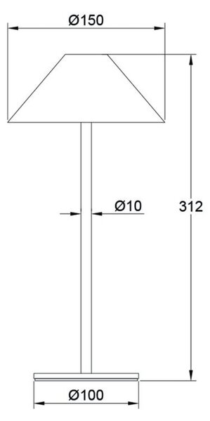 ACA Lighting LED venkovní stolní svítidlo na baterie 3W 140lm 3.000K bílá 270st. CRI80 IP54 LG5860W-300
