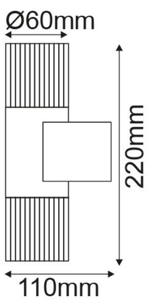 ACA Lighting venkovní nástěnné svítidlo UP-DOWN čirá 2W LED 3000K 230V šedá HA5504A