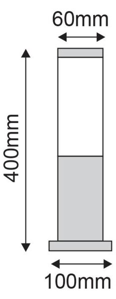 ACA Lighting venkovní stojací svítidlo hranaté 45cm BT1003BH045