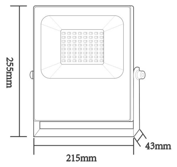 ACA Lighting černá LED SMD reflektor IP66 50W RGBW 230V Q50RGBW