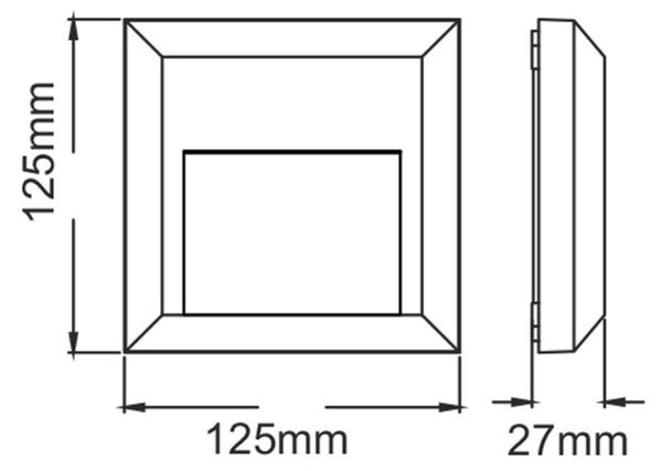 ACA Lighting LED venkovní nástěnné svítidlo hranaté bílá 230V AC IP65 1.5W 3000K 100LM RA80 SLIM52NW