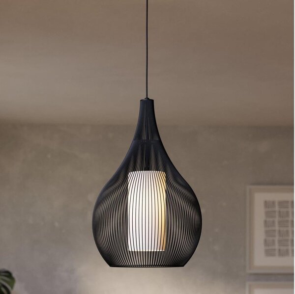 Eglo 900828 - Lustr na lanku RAZONI 1xE27/40W/230V černá