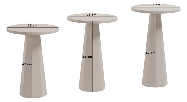 Set 3ks. příručních stolků Lilia (bílá). Akce -24%