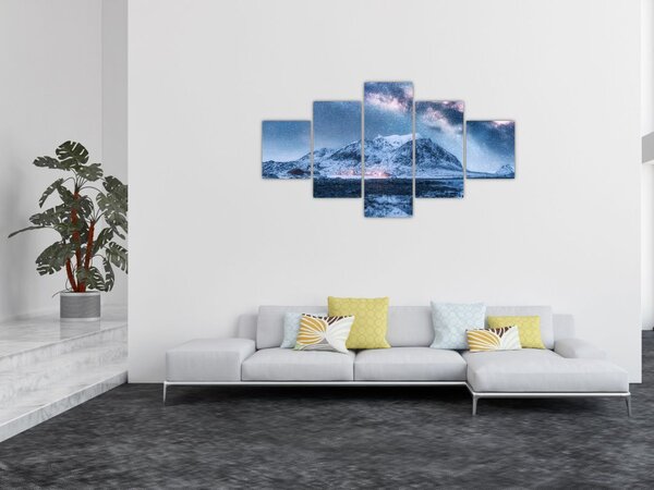 Obraz hor s hvězdnou oblohou (125x70 cm)