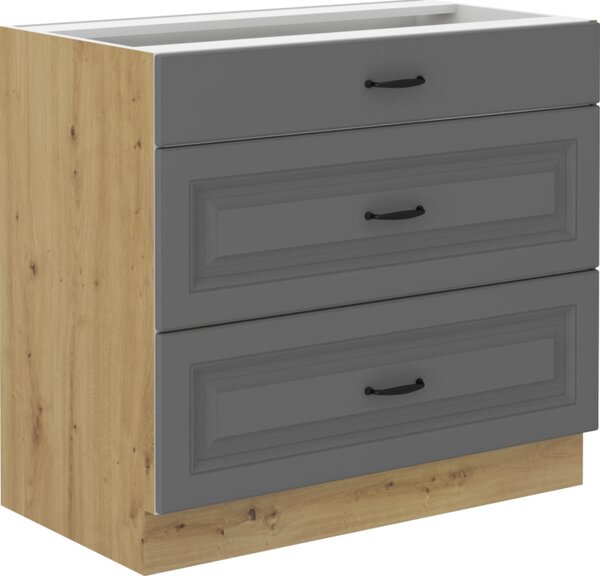 Kuchyňská skříňka STILO 80 D 3S BB PREMIO BOX Zvolte barevné provedení: STILO - BÍLÁ / ARTISAN