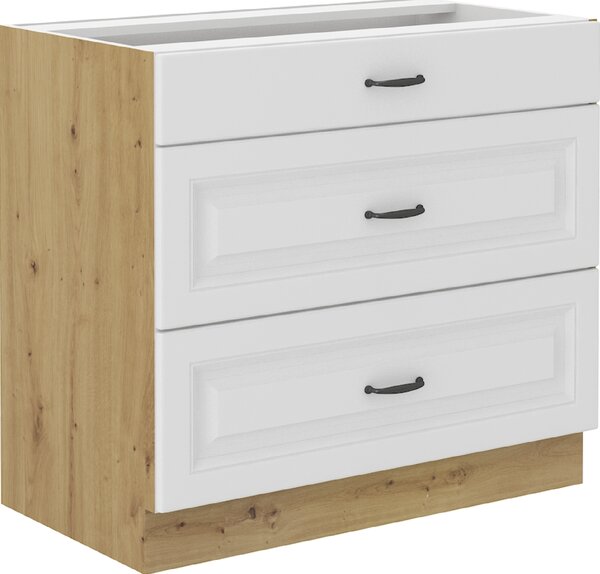Kuchyňská skříňka STILO 80 D 3S BB PREMIO BOX Zvolte barevné provedení: STILO - BÍLÁ / ARTISAN