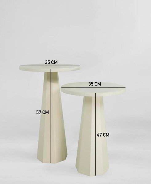Set 2ks. příručních stolků Lilia (krémová)