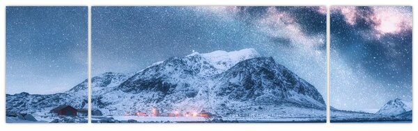 Obraz hor s hvězdnou oblohou (170x50 cm)