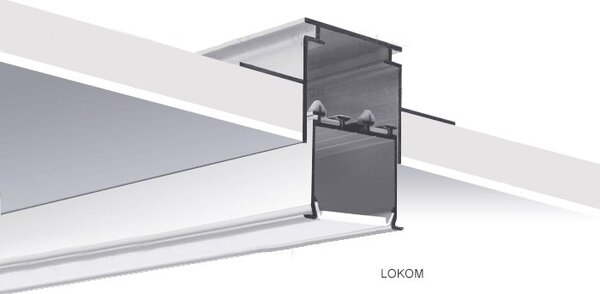LED hliníkový profil KLUŚ LOKOM Barva: Stříbrná anoda, Délka: 1m