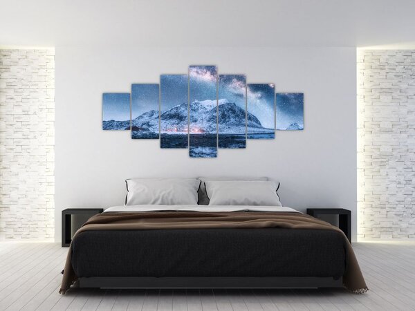 Obraz hor s hvězdnou oblohou (210x100 cm)