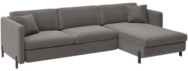 Micadoni Sametová rozkládací pohovka Gloria 260 cm, pravá