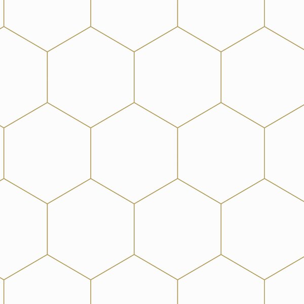 Geometrická vliesová tapeta na zeď, bílo-zlatá, 139312, Bloom, Esta Home