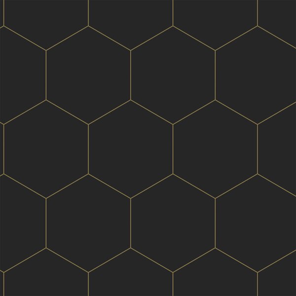Geometrická vliesová tapeta na zeď, černo-zlatá, 139313, Bloom, Esta Home