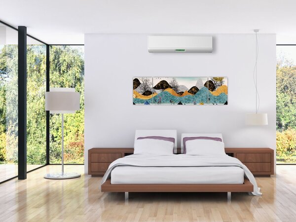 Grafický obraz s jeleny (170x50 cm)