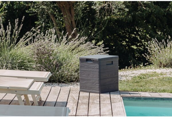 Tmavě šedý zahradní úložný box Woodys – Toomax