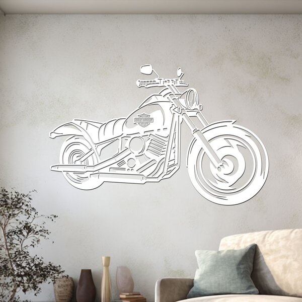 Dřevěný obraz motorky Chopper | Rozměry (cm): 60x38 | Zvolte barvu dekoru: Dub Sonoma