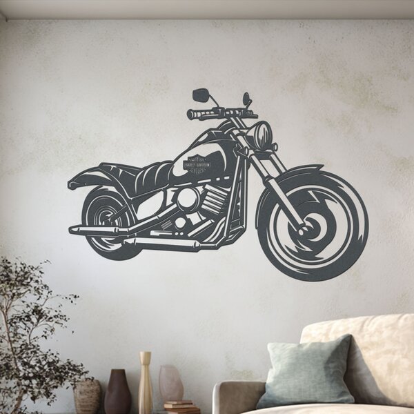 Dřevěný obraz motorky Chopper | Rozměry (cm): 60x38 | Zvolte barvu dekoru: Dub Sonoma
