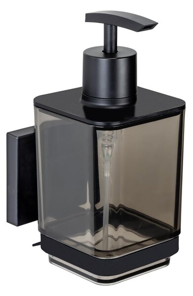 Černý samodržící plastový dávkovač mýdla 340 ml Quadro – Wenko