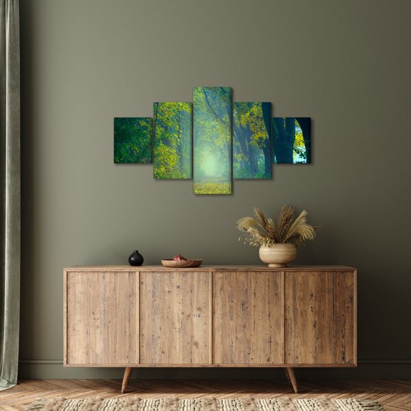 Obraz cesty lemované stromy (125x70 cm)