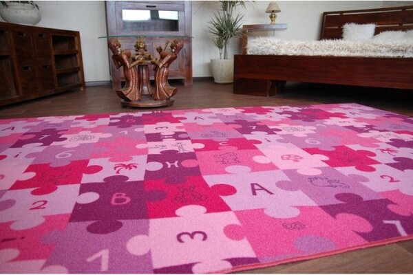Dětský koberec PUZZLE fiolet