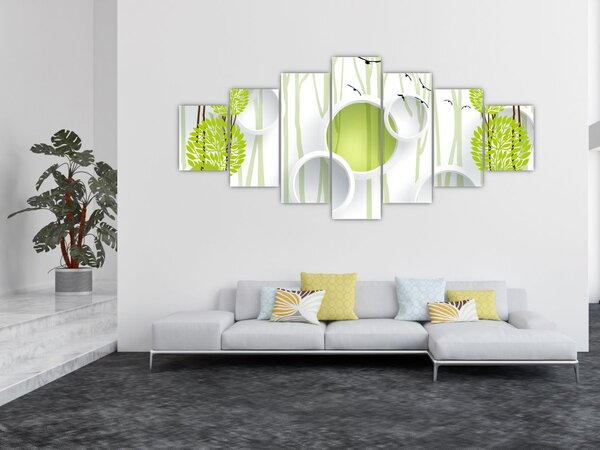 Obraz abstrakce se stromy (210x100 cm)