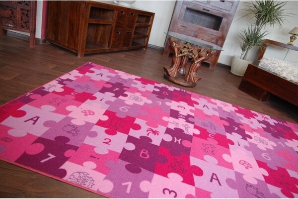 Dětský koberec PUZZLE fiolet