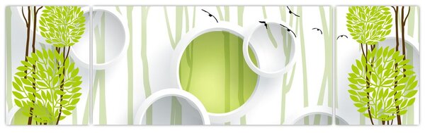Obraz abstrakce se stromy (170x50 cm)