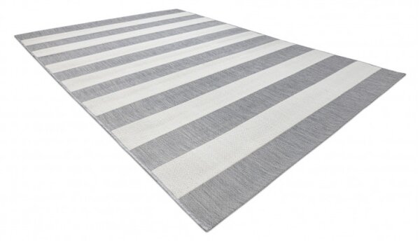 Koberec Floorlux sizal flat 48644/637- Pásy šedě bílý