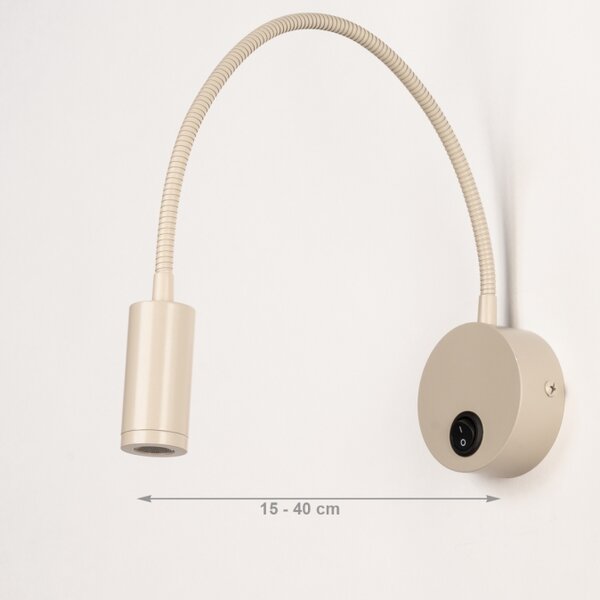 Nástěnné designové LED svítidlo s vypínačem Fibie Taupe (LMD)