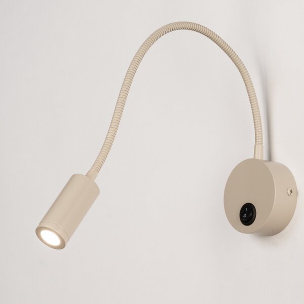 Nástěnné designové LED svítidlo s vypínačem Fibie Taupe (LMD)
