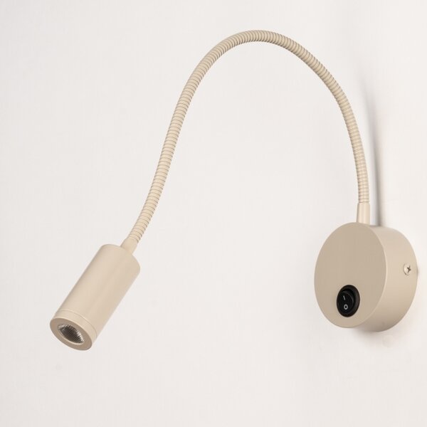 Nástěnné designové LED svítidlo s vypínačem Fibie Taupe (LMD)