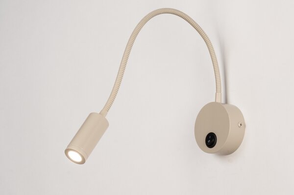Nástěnné designové LED svítidlo s vypínačem Fibie Taupe (LMD)