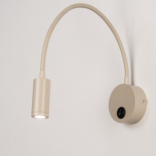 Nástěnné designové LED svítidlo s vypínačem Fibie Taupe (LMD)