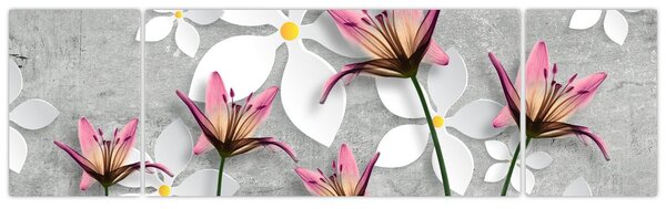 Obraz květinové abstrakce (170x50 cm)