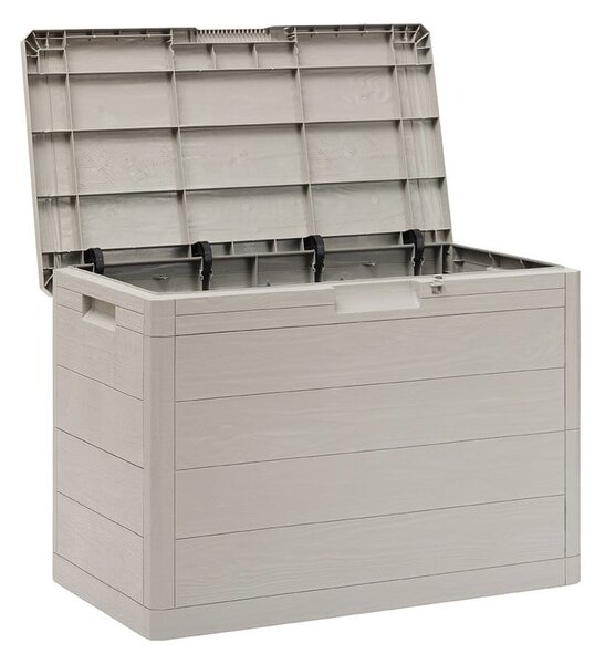 Světle šedý plastový zahradní úložný box Woodys – Toomax