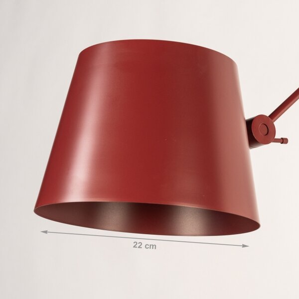 Nástěnné designové svítidlo s ramenem Snap Fosca Red (LMD)