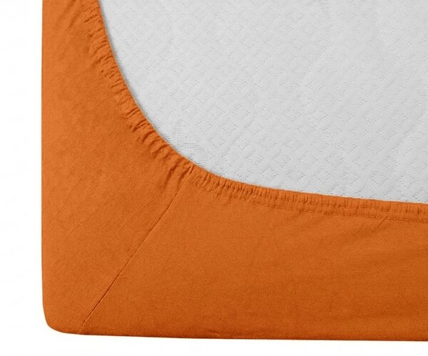 Jersey prostěradlo s lycrou oranžové 90 x 200 cm