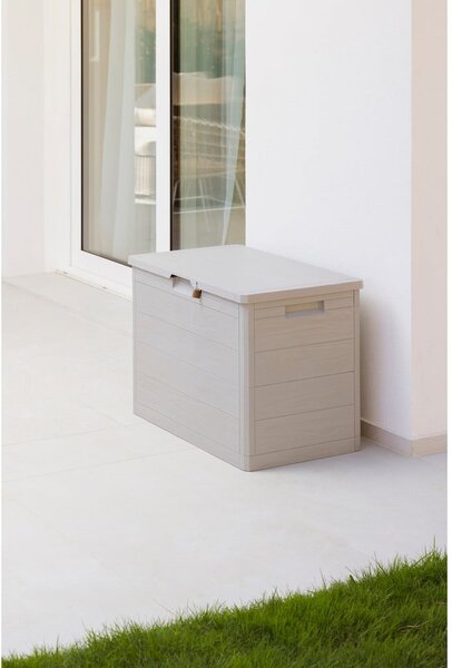 Světle šedý plastový zahradní úložný box Woodys – Toomax