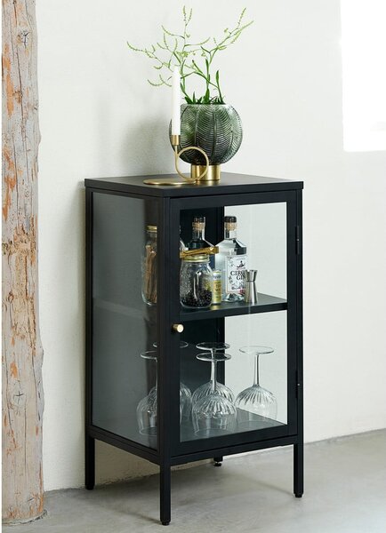 Černá kovová vitrína 45x85 cm Carmel – Unique Furniture