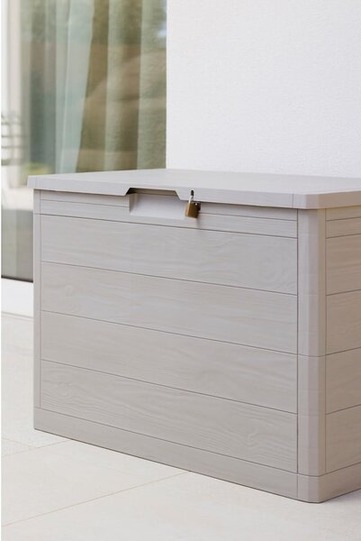 Světle šedý plastový zahradní úložný box Woodys – Toomax