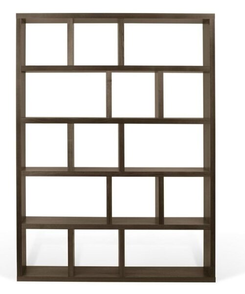 Hnědá knihovna v dekoru ořechu 150x198 cm Berlin – TemaHome