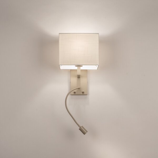 Nástěnné designové bílé svítidlo do ložnice na čtení Talisman White and Taupe (LMD)