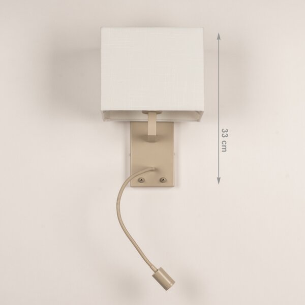 Nástěnné designové bílé svítidlo do ložnice na čtení Talisman White and Taupe (LMD)