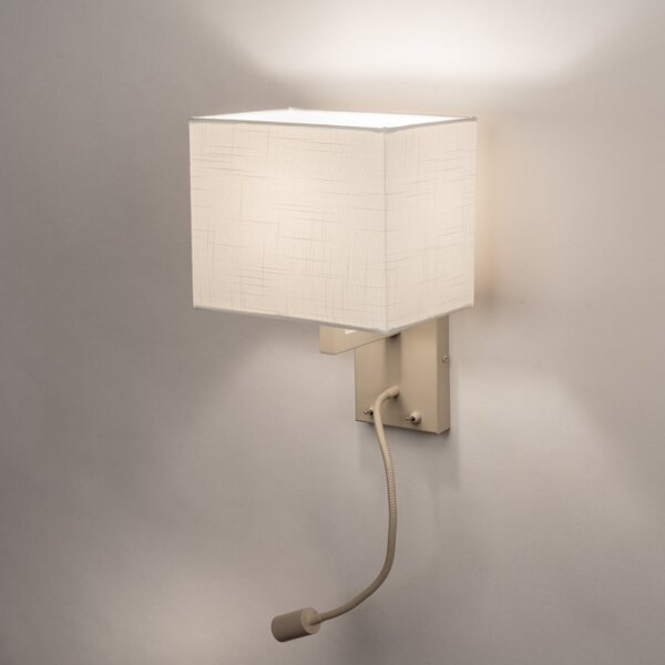 Nástěnné designové bílé svítidlo do ložnice na čtení Talisman White and Taupe (LMD)