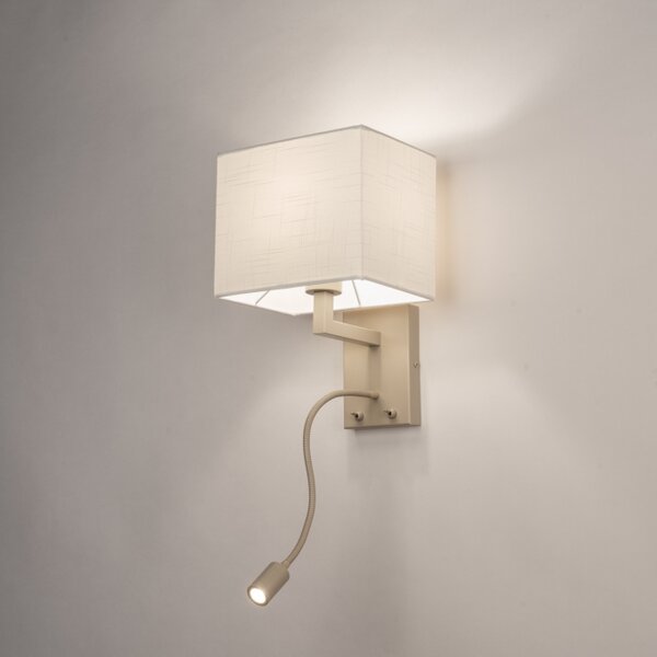 Nástěnné designové bílé svítidlo do ložnice na čtení Talisman White and Taupe (LMD)
