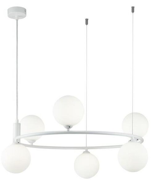 Maytoni MOD013PL-06W - Lustr na lanku RING 6xG9/25W/230V bílá