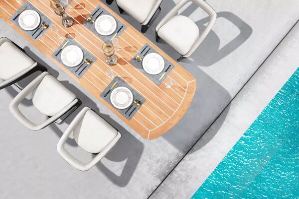 Zahradní 8 místná jídelní souprava ONDA GREY WHITE Exteriér | Zahradní jídelní sestavy